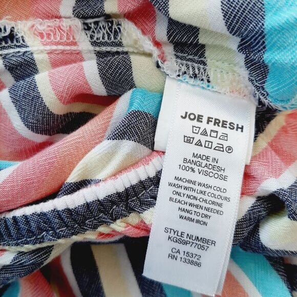 JOE FRESH | Jumpsuit Wide Leg Cropped Bottom Colorful Stripe Romper Kids Sz XL - Picture 16 of 16
